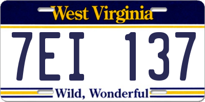 WV license plate 7EI137