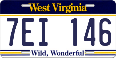 WV license plate 7EI146