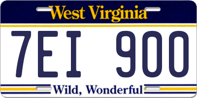 WV license plate 7EI900