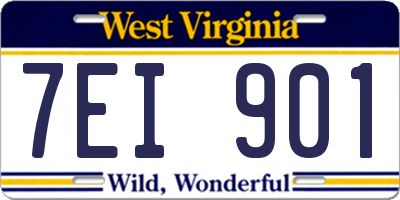 WV license plate 7EI901