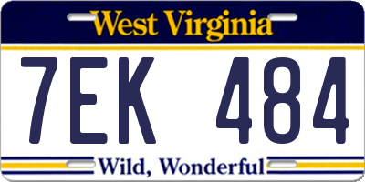WV license plate 7EK484