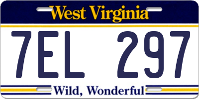 WV license plate 7EL297