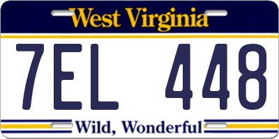 WV license plate 7EL448