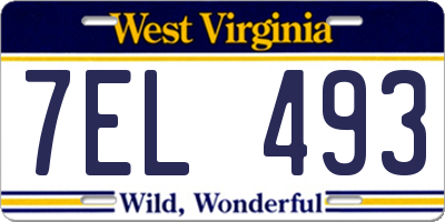 WV license plate 7EL493