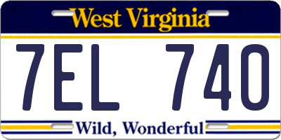 WV license plate 7EL740