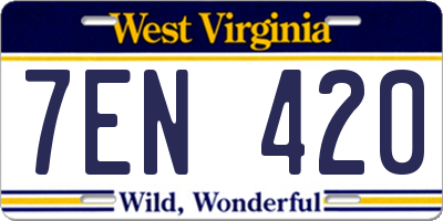 WV license plate 7EN420