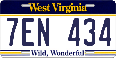 WV license plate 7EN434