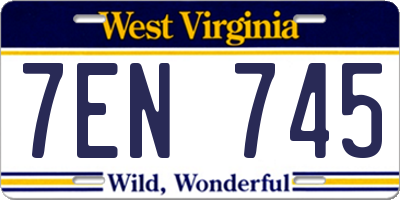 WV license plate 7EN745