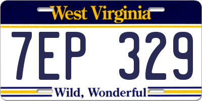 WV license plate 7EP329