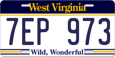 WV license plate 7EP973