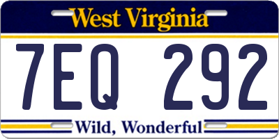 WV license plate 7EQ292