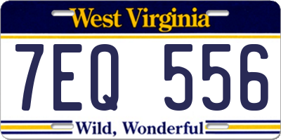 WV license plate 7EQ556