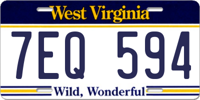 WV license plate 7EQ594