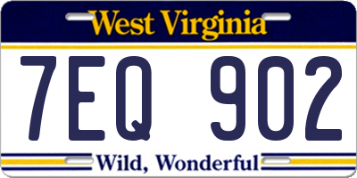 WV license plate 7EQ902