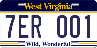 WV license plate 7ER001