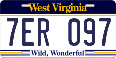 WV license plate 7ER097