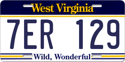 WV license plate 7ER129