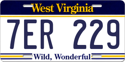 WV license plate 7ER229