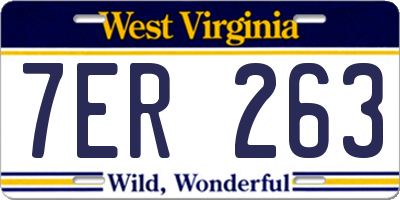 WV license plate 7ER263