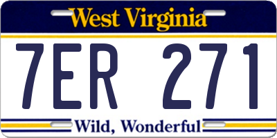 WV license plate 7ER271