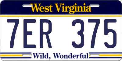WV license plate 7ER375