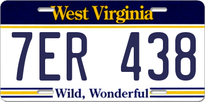 WV license plate 7ER438
