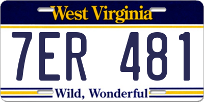WV license plate 7ER481