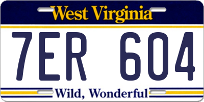 WV license plate 7ER604