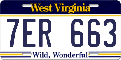 WV license plate 7ER663