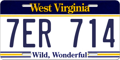 WV license plate 7ER714