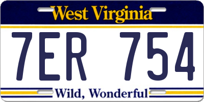 WV license plate 7ER754