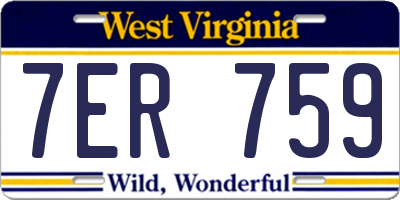 WV license plate 7ER759