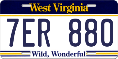 WV license plate 7ER880