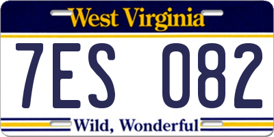 WV license plate 7ES082
