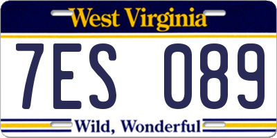 WV license plate 7ES089