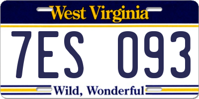 WV license plate 7ES093