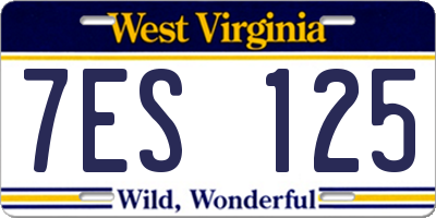 WV license plate 7ES125