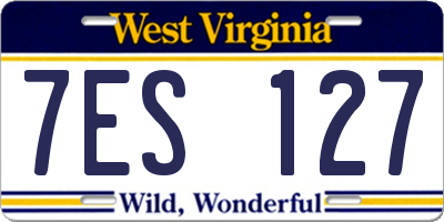 WV license plate 7ES127
