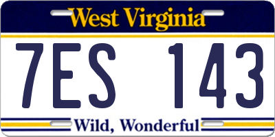 WV license plate 7ES143