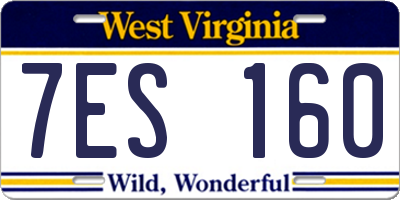 WV license plate 7ES160