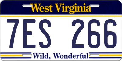 WV license plate 7ES266