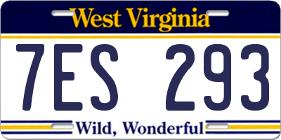 WV license plate 7ES293