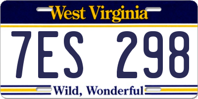 WV license plate 7ES298