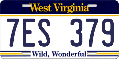 WV license plate 7ES379