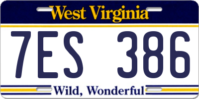 WV license plate 7ES386
