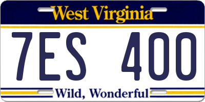 WV license plate 7ES400