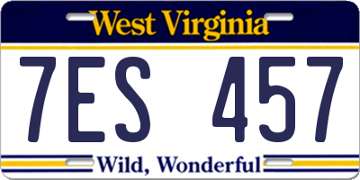 WV license plate 7ES457