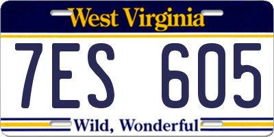WV license plate 7ES605