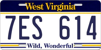 WV license plate 7ES614