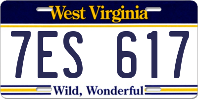 WV license plate 7ES617